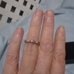 14k rose gold blue diamond band ring size 6.25